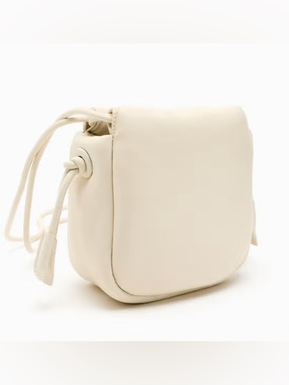 Zara White Leather Crossbody Bag